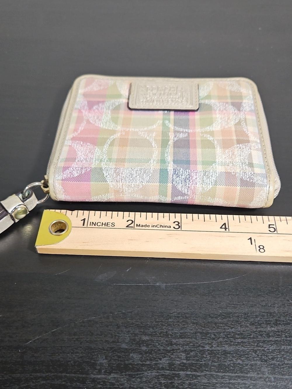 Coach Vintage Y2K Poppy Pastel Plaid Signature C Wristlet Wallet - Picture 12 of 16
